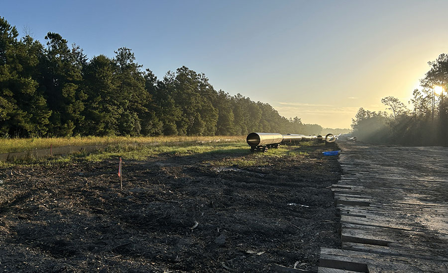 Pieces laid in place for a new gas pipeline