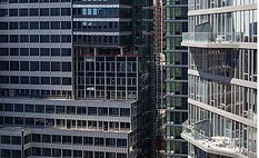 Exterior view of the former Pfizer headquarters redevelopment at 235 E. 42nd St. in Midtown Manhattan.
