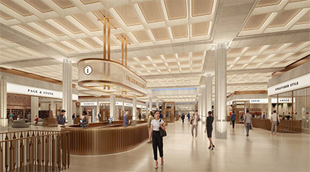 Interior rendering of the planned reconstruction of Penn Station.