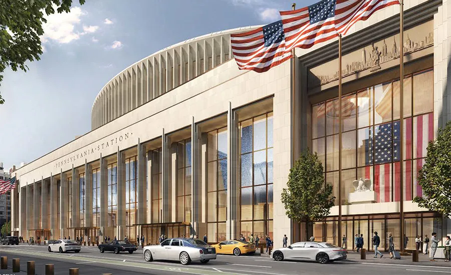 Rendering of the planned Penn Station reconstruction above proposed track-level improvements.