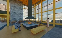 Bozeman Airport East-Hall-Fireplace