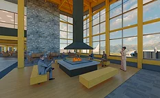 Bozeman Airport East-Hall-Fireplace