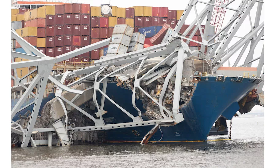 The Key Bridge collapsed when a ship ran into it