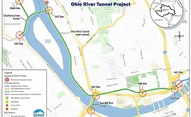 A map of the Ohio River Tunnel project