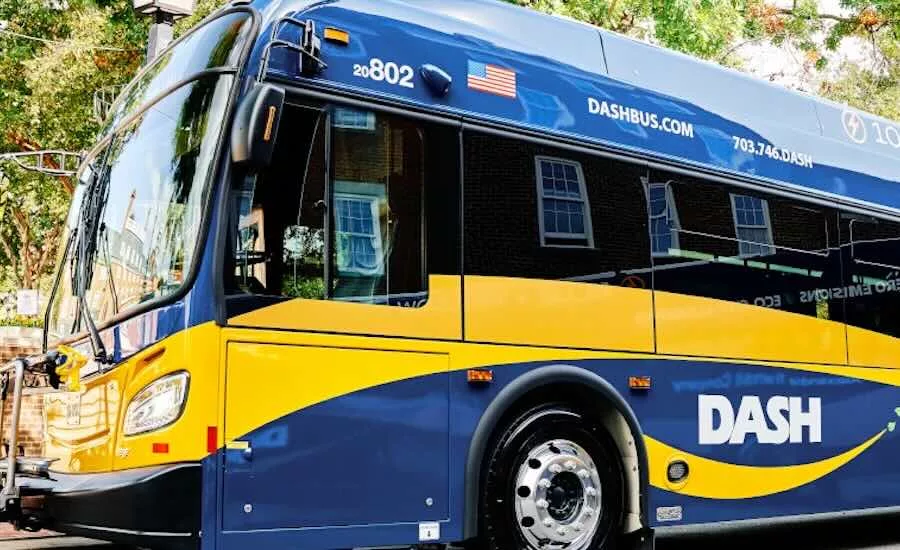 An electric bus serving Alexandria, Va.