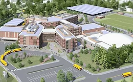 A rendering of the new Lexington High in Lexington, Mass.