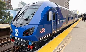 A photo of the MTA's new electric trains