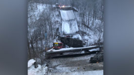 The Frick Park Bridge collapsed on Jan. 28. A bus was on the bridge when it collapsed