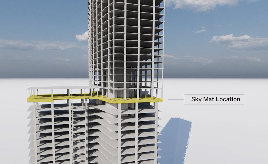 Project Team Installs 'Sky Mat' in Boston Tower, 2021-10-19
