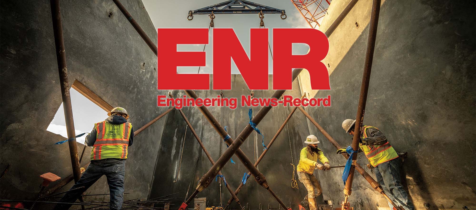 ENR Logo and construction site.