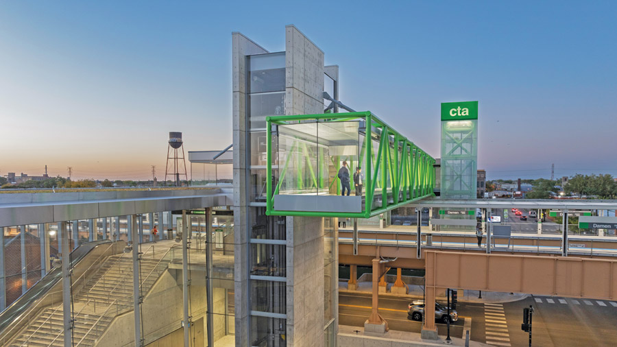 Damen Green Line Elevated CTA Station