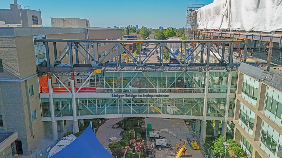 The pedestrian bridge
