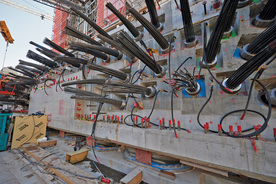 260 miles of post-tensioning cables