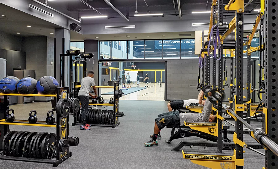 VCU Basketball Development Center workout room