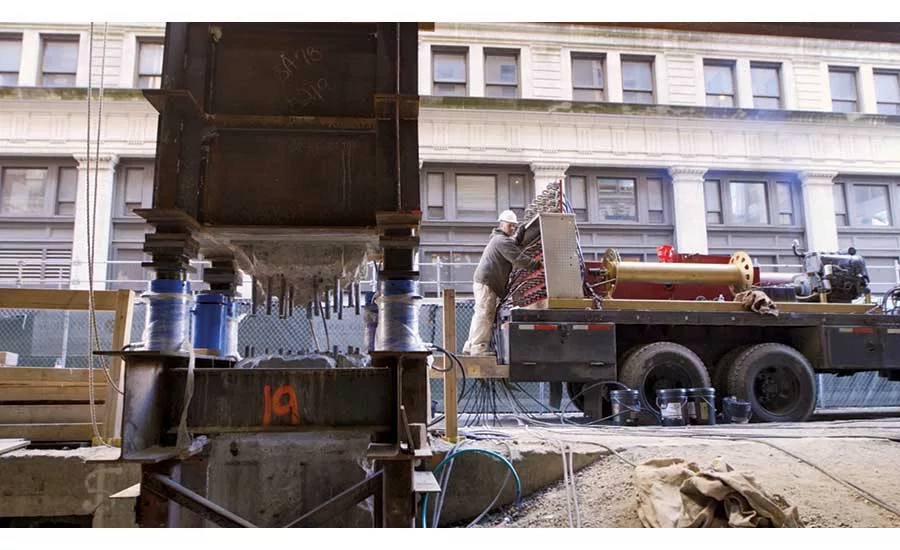 Leaning Tower of Granby hydraulic-powered jacks