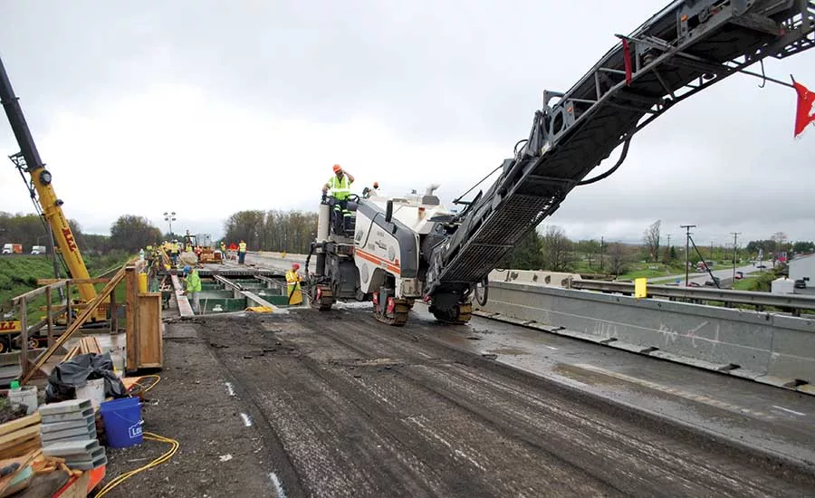 Crew removes asphalt