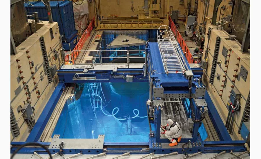 Water jet peening crane
