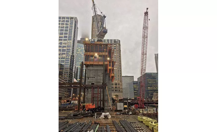Tower crane in the structure