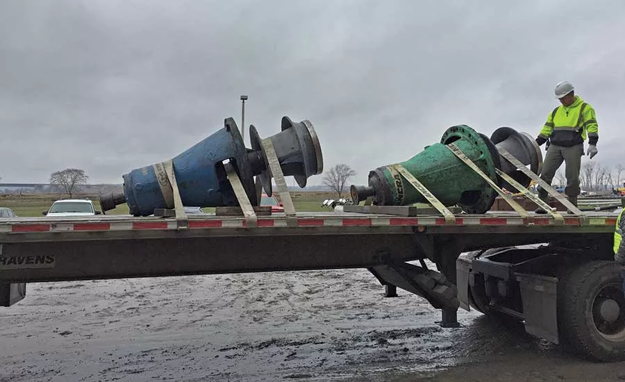 Two of the six influent pumps at Papillion Creek