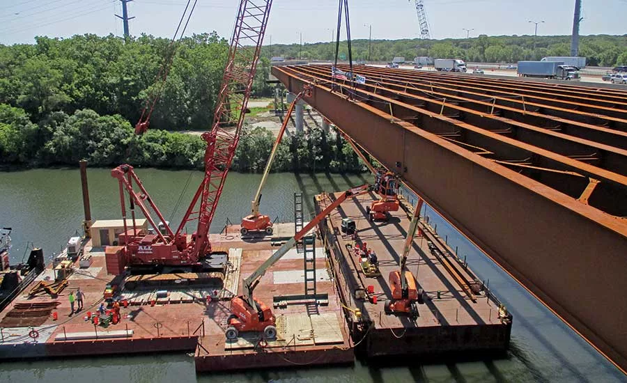 The 134-ft gap over the Chicago Sanitary and Ship Canal