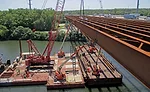 The 134-ft gap over the Chicago Sanitary and Ship Canal