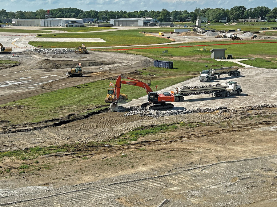 Support buildings and taxiways