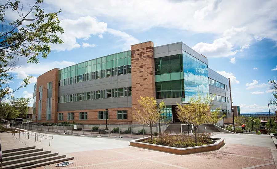 Tracy Hall's glass facade