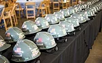 Gray hard hats