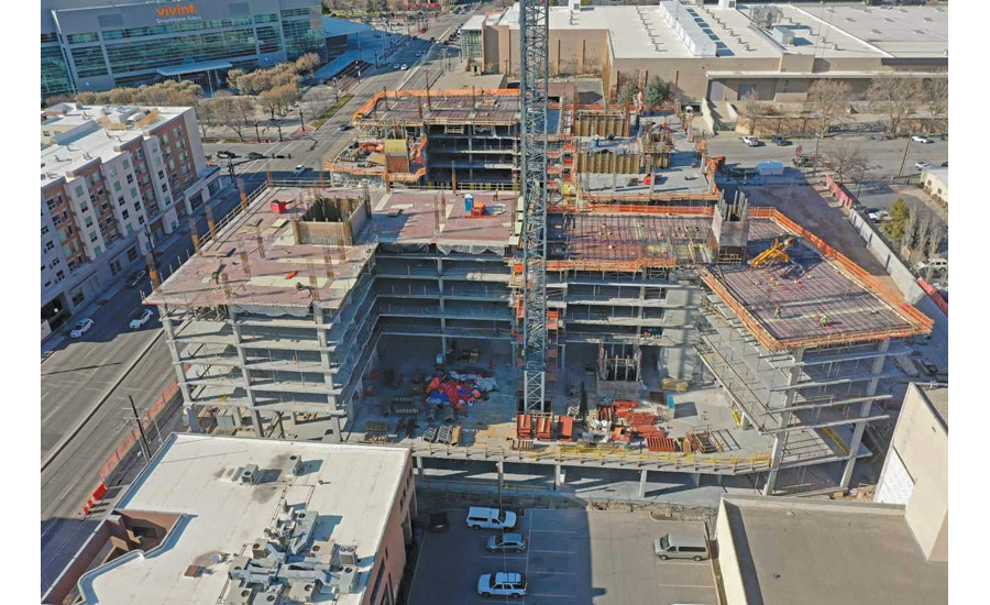 aerial progress on construction site