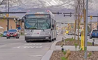bus on a city street bus on a city street