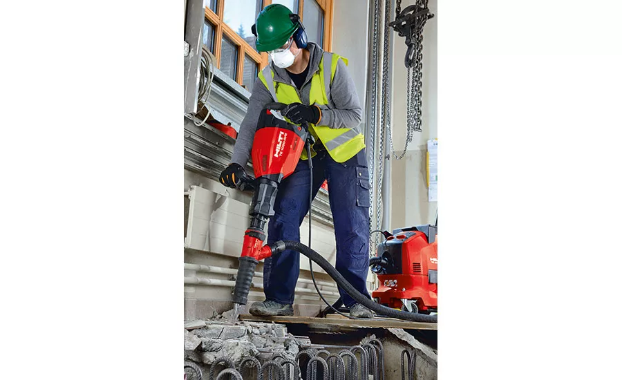 Hilti breaker includes dust-removal