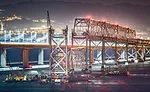 Slowly lowering truss over two-day period