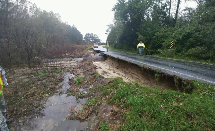 flood-undermined road