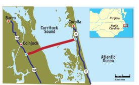 map of Currituck Sound crossing