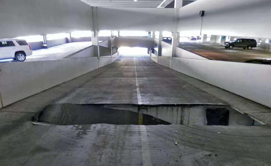 Hotel garage ramp failure