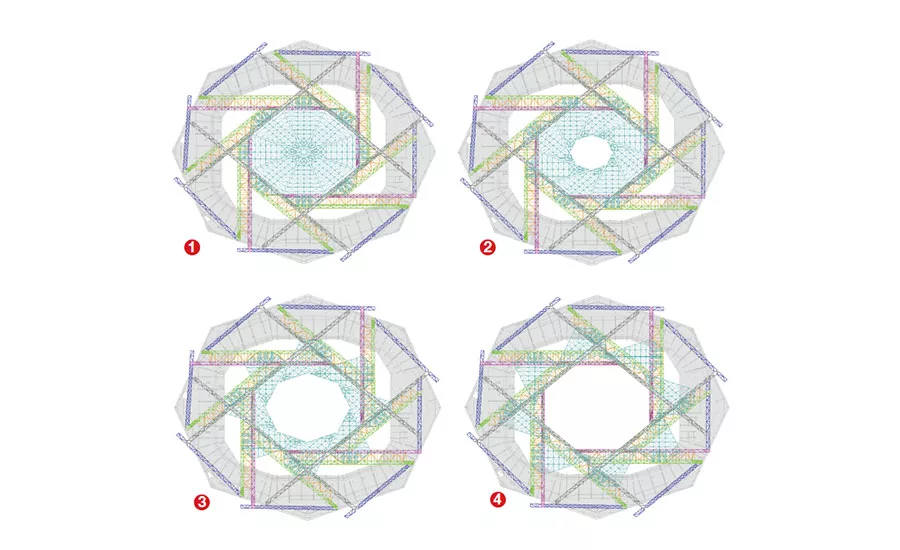 Eight cantilevered petals