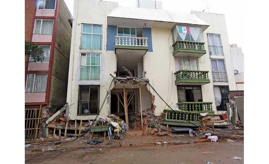 Mexico City residential building after quake