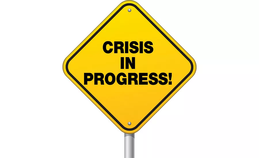 Crisis in Progress sign