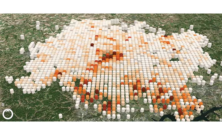ArcGIS space-time cube analysis