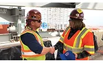 Vicki O’Leary shaking hands