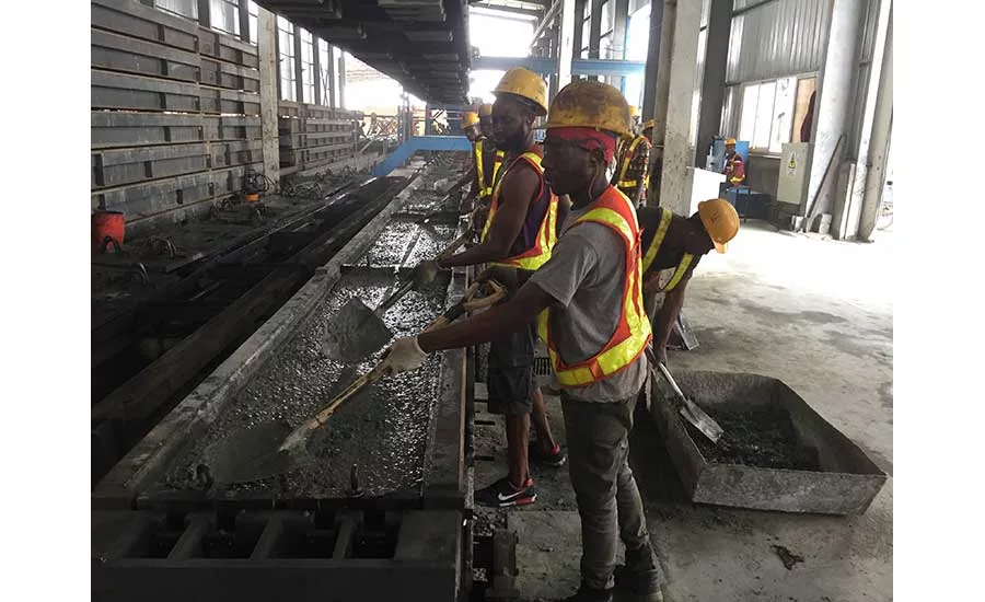 Rail construction workers