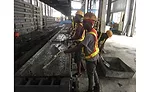 Rail construction workers