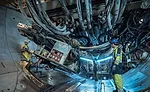 Workers erected tunnel lining segments