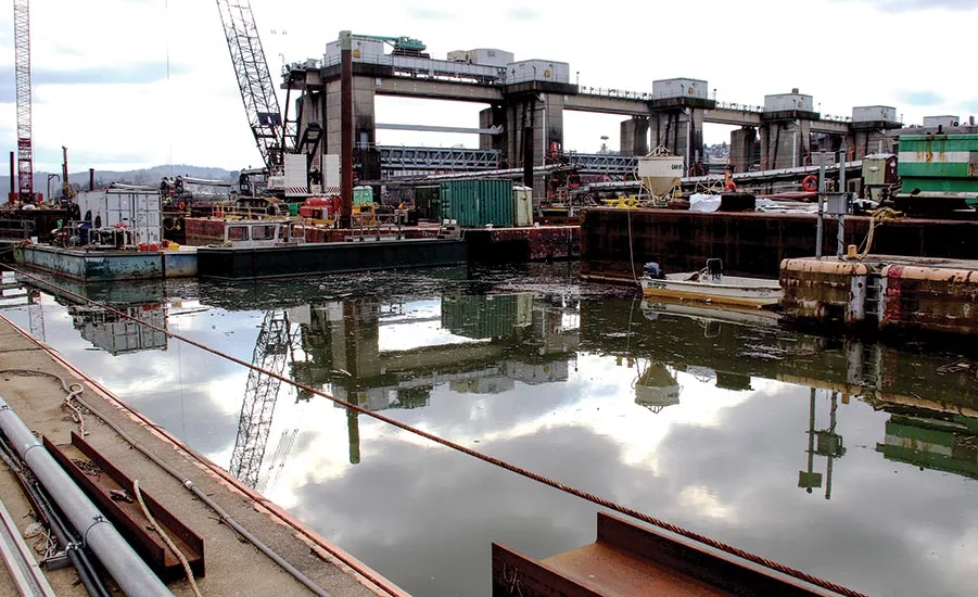 coffer boxes being built on lower Monongahela River