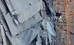 Damaged tower cranes