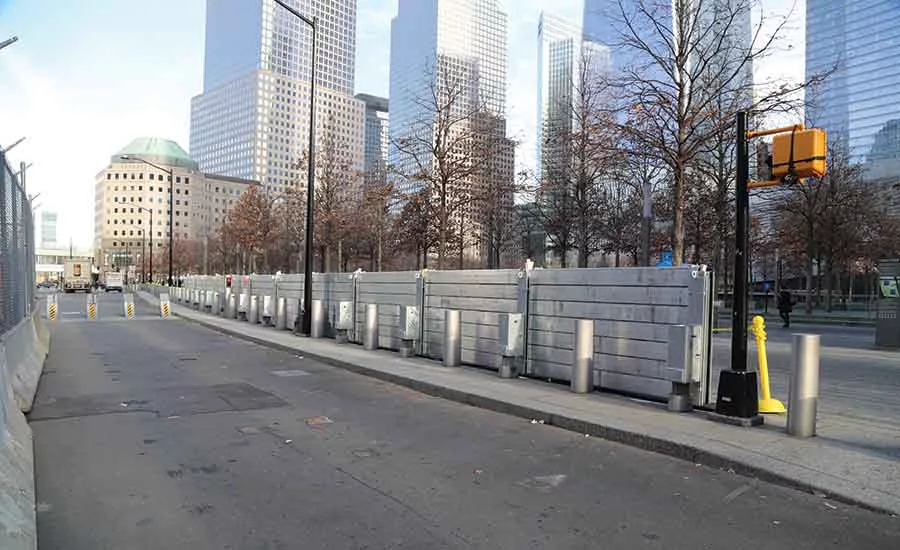 Security bollards at WTC site