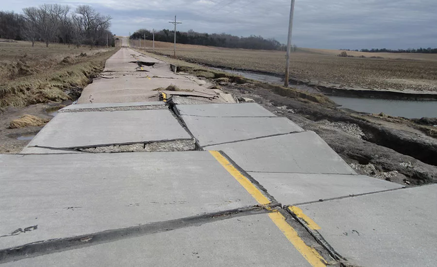 Damage in Nebraska from flooding