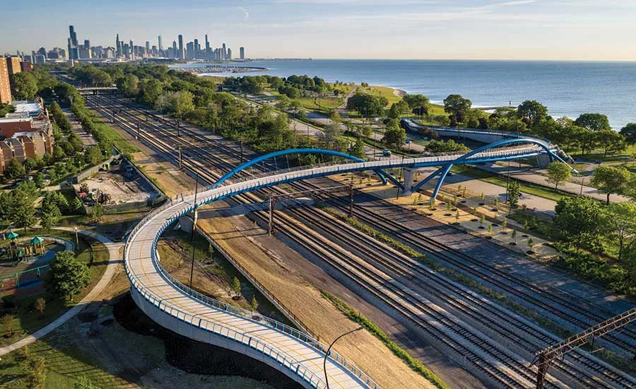 41st Street Pedestrian Arch Bridge Over Lake Shore Drive