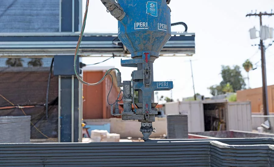 home built using gantry-mounted 3D printer