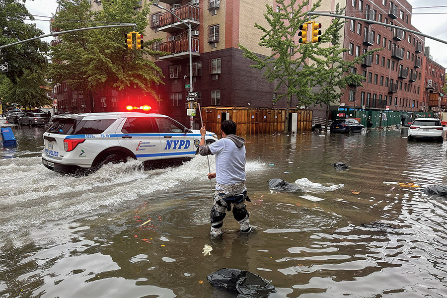 flooded streets in New York